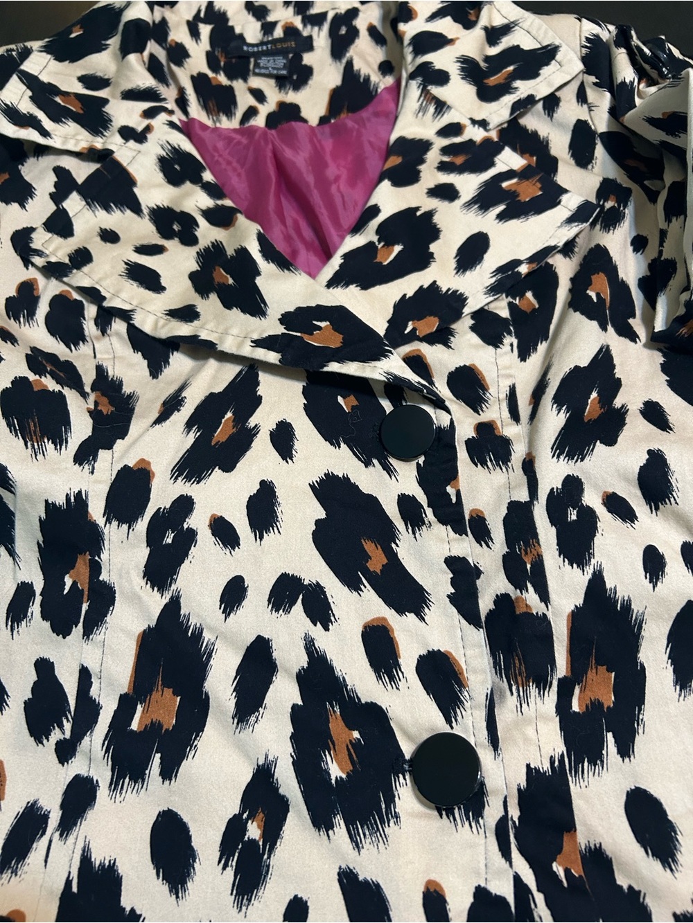 Robert Louis Leopard Print Trench Coat - Beige, Black & Brown - Picture 11 of 13